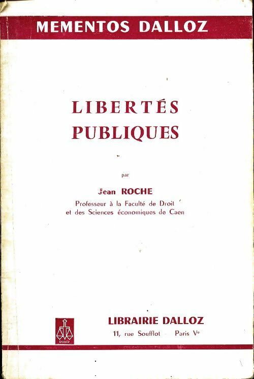 Livrenpoche : Libertés publiques - Jean* Roche - Livre