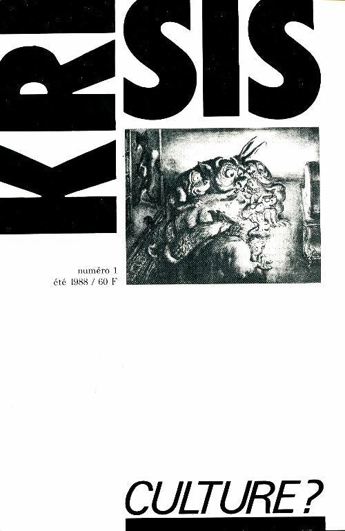 Livrenpoche : Krisis n°1 : Culture ? - Collectif - Livre