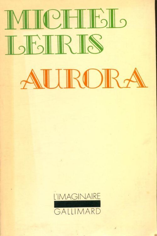 Livrenpoche : Aurora - Michel Leiris - Livre