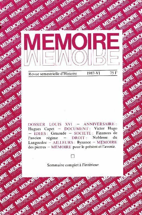Livrenpoche : Mémoire 1987-VI - Collectif - Livre