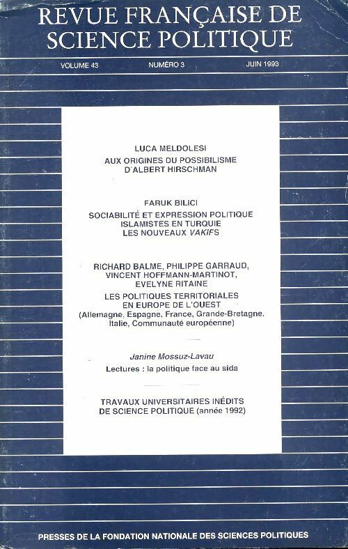Livrenpoche : Revue française de science politique n°3 - Collectif - Livre