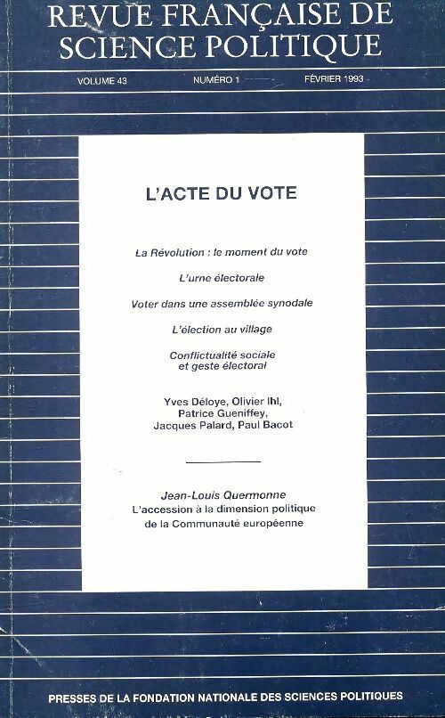 Livrenpoche : Revue française de science politique n°1 - Collectif - Livre