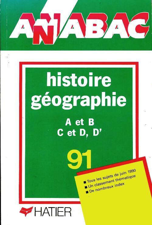 Livrenpoche : Histoire géographie A, B, C, D, D' 1991 - Collectif - Livre