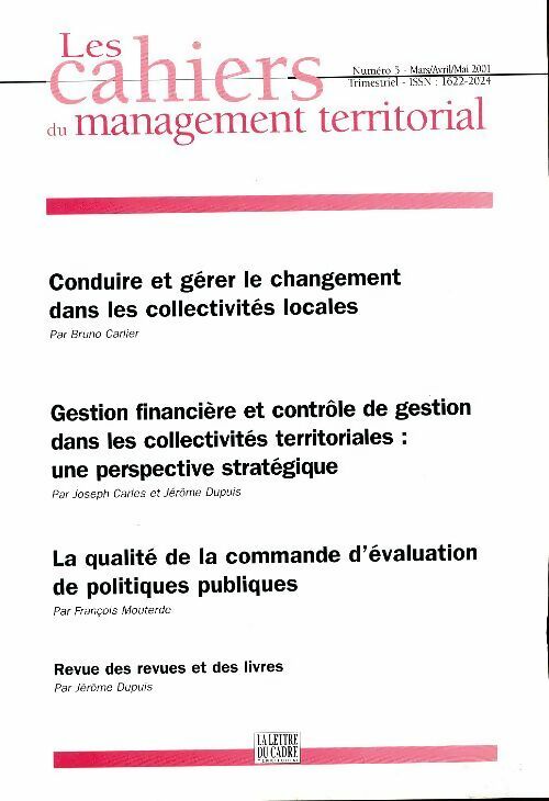 Livrenpoche : Les cahiers du management territorial n°5 - Collectif - Livre