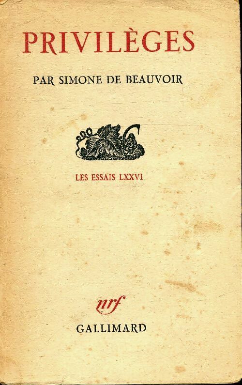 Livrenpoche : Privilèges - Simone De Beauvoir - Livre