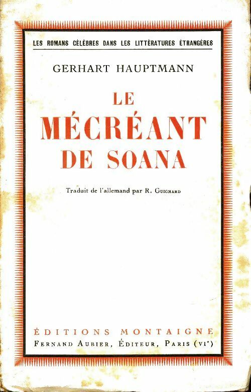 Livrenpoche : Le mécréant de Soana - Gerhart Hauptmann - Livre