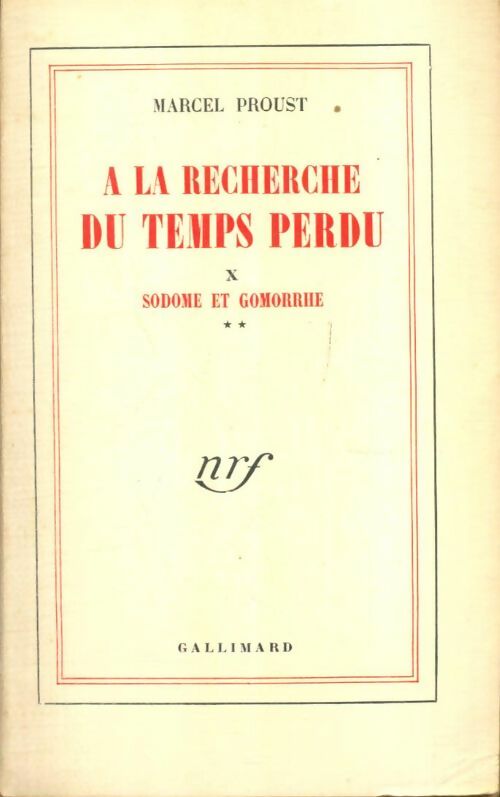 Livrenpoche : A la recherche du temps perdu Tome X : Sodome et Gomorrhe Tome II - Marcel Proust - Livre