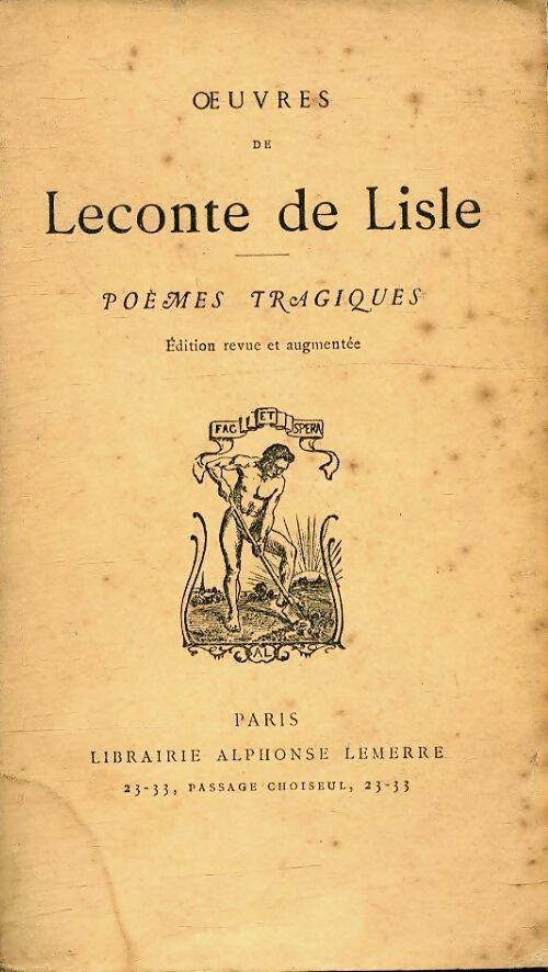 Livrenpoche : Poèmes tragiques - Charles Leconte de Lisle - Livre