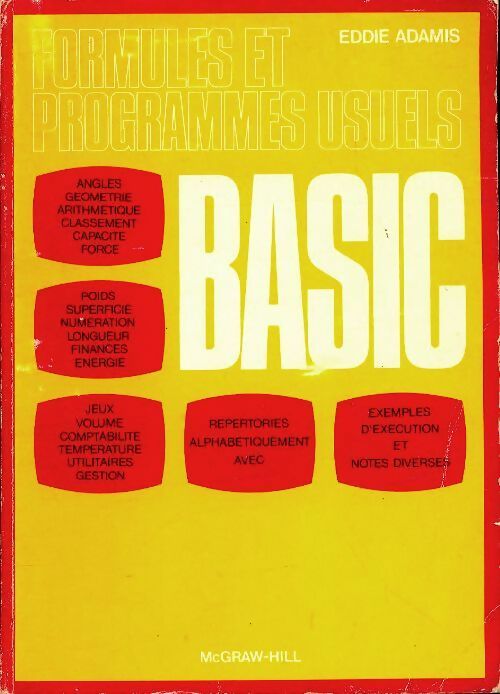 Basic : Formules et programmes usuels - Eddie Adamis -  McGraw-Hill GF - Livre