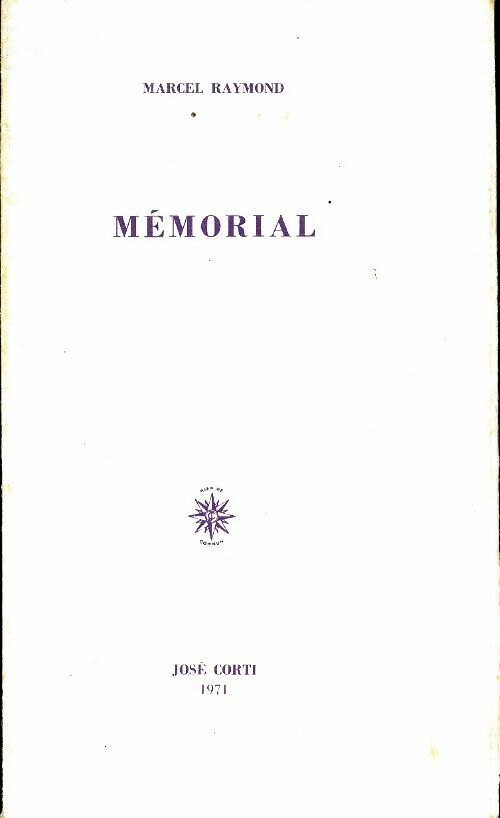 Livrenpoche : Mémorial - Marcel Raymond - Livre