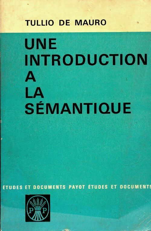 Livrenpoche : Une introduction à la sémantique - Tullio De Mauro - Livre