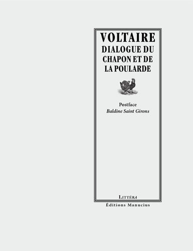 Livrenpoche : Dialogue du chapon et de la poularde - Voltaire - Livre
