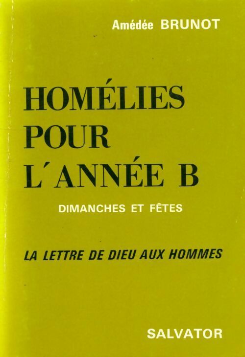 Livrenpoche : Homélies pour l'année B - Amédée Brunot - Livre