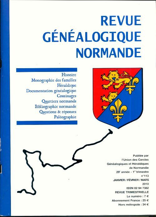 Livrenpoche : Revue généalogique normande n°113 - Collectif - Livre