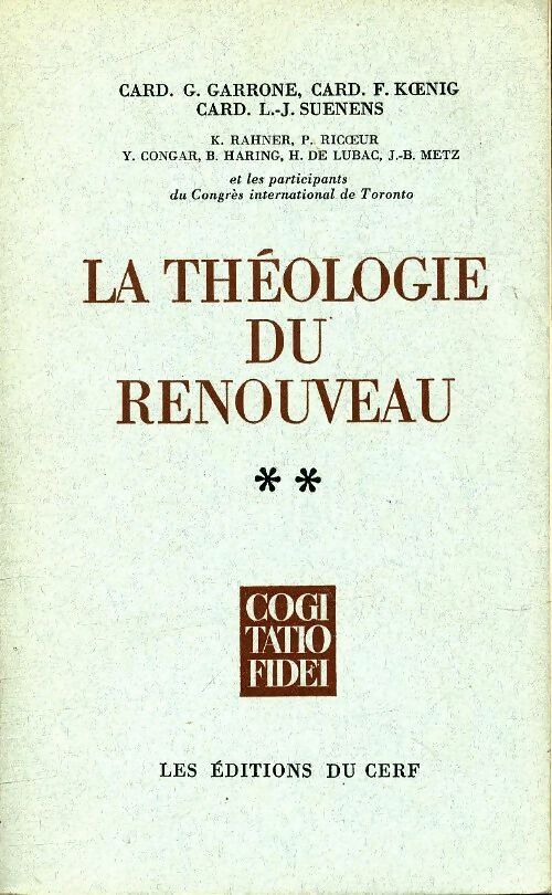 Livrenpoche : La théologie du renouveau Tome II - Collectif - Livre