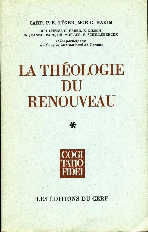 La théologie du renouveau Tome I - Collectif -  Cerf GF - Livre