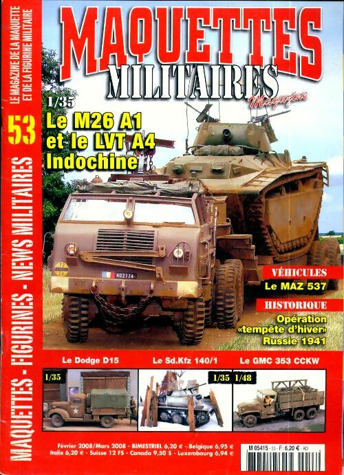 Livrenpoche : Maquettes militaires n°53 : Le M26 A1 et le LVT A4 Indochine - Collectif - Livre