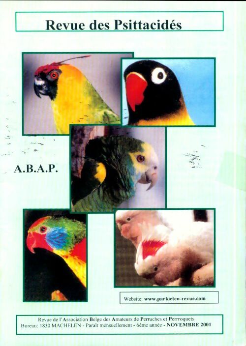 Livrenpoche : Revue des Psittacidés 6e année Novembre 2001 - Collectif - Livre