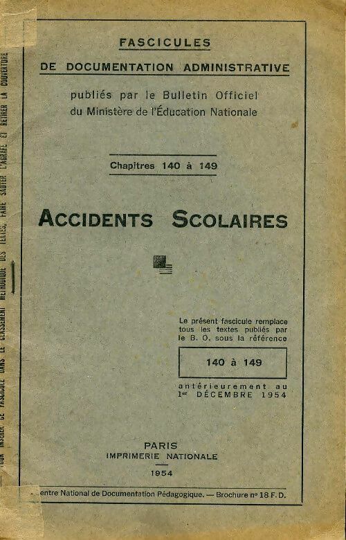 Livrenpoche : Accidents scolaires - Collectif - Livre