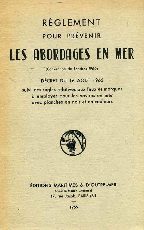 Livrenpoche : Règlement pour prévenir les abordages en mer - Inconnu - Livre