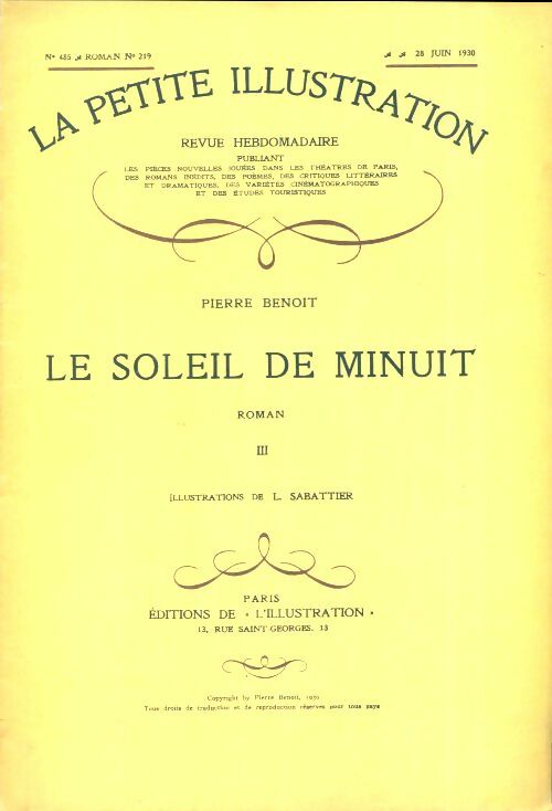 Livrenpoche : La petite illustration n°485 Roman n°219 : Le soleil de minuit Tome III - Collectif - Livre