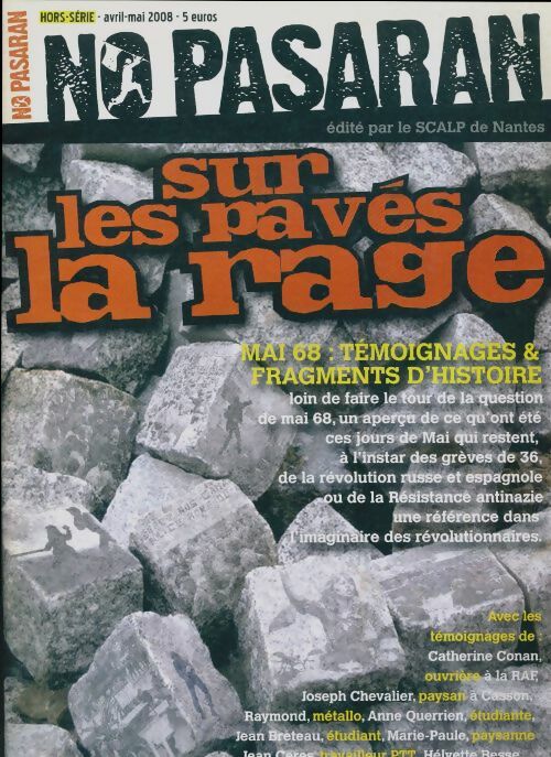 Livrenpoche : No pasaran hors-série n°1 : Sur les pavés la rage - Collectif - Livre