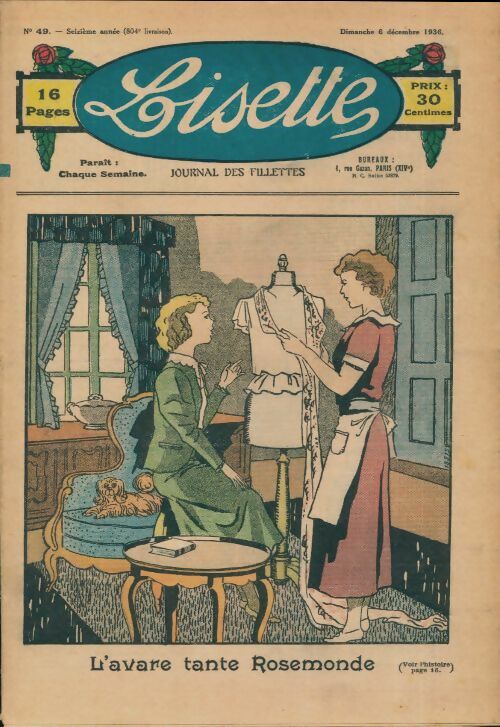 Livrenpoche : Lisette n°804 n°49 16e année : L'avare tante Rosemonde - Collectif - Livre