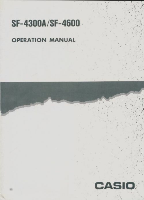 Livrenpoche : Manuel casion SF-4300A/SF-4600 (anglais) - Collectif - Livre