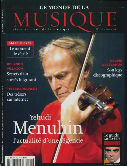 Le monde de la musique n°308 : Yehudi Menuhin - Collectif -  Le monde de la musique - Livre