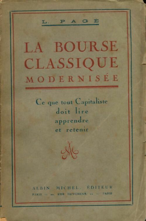 Livrenpoche : La bourse classique modernisée - Ludovic Pagé - Livre