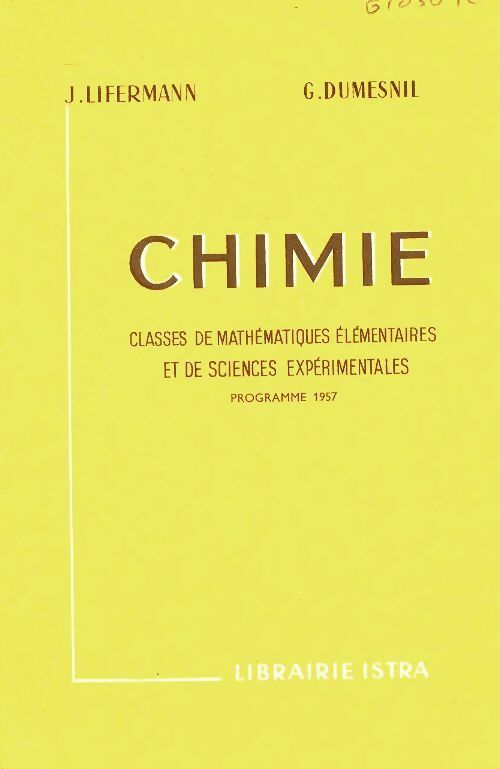 Livrenpoche : Chimie. Classes de mathematiques et de sciences experimentales - Collectif - Livre