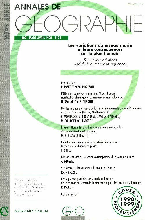 Livrenpoche : Annales de géographie n°600 - Collectif - Livre