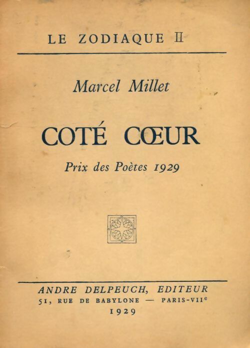 Livrenpoche : Coté coeur - Marcel Millet - Livre