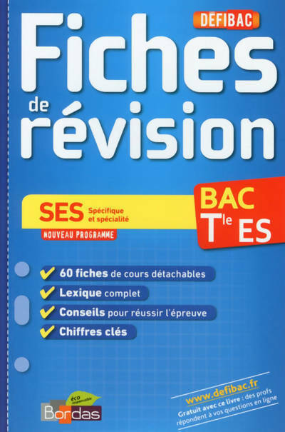 Livrenpoche : SES Fiches de révision Terminale ES - Victoire Patouillard - Livre