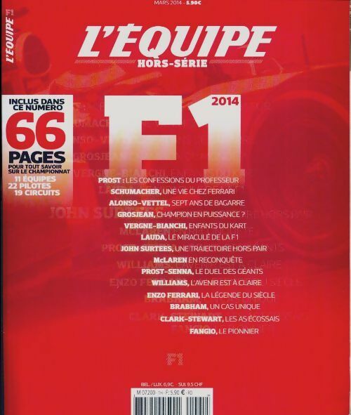 Livrenpoche : L'équipe hors-série : F1 2014 - Collectif - Livre