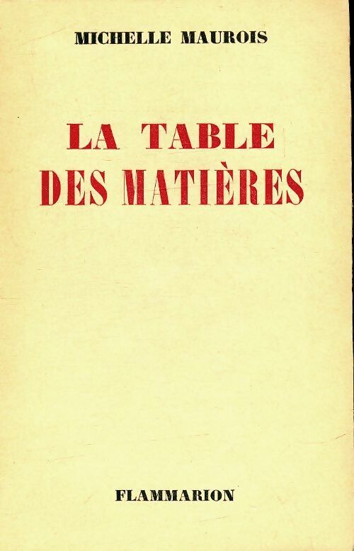 Livrenpoche : La table des matières - Michelle Maurois - Livre