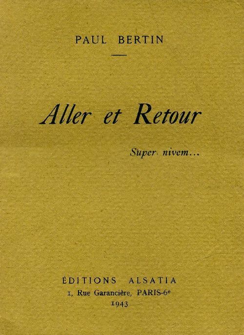 Livrenpoche : Aller et retour - Paul Bertin - Livre