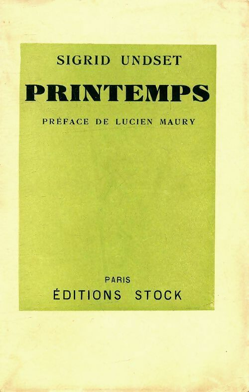 Livrenpoche : Printemps - Sigrid Undset - Livre