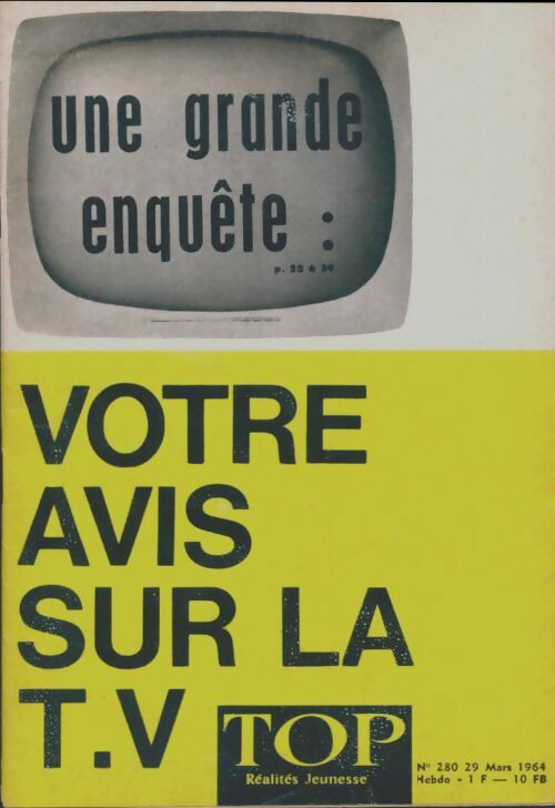 Livrenpoche : Top réalités jeunesse n°280 : Votre avis sur la T.V. - Collectif - Livre