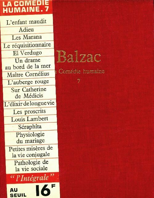 Livrenpoche : La comédie humaine Tome VII - Honoré De Balzac - Livre