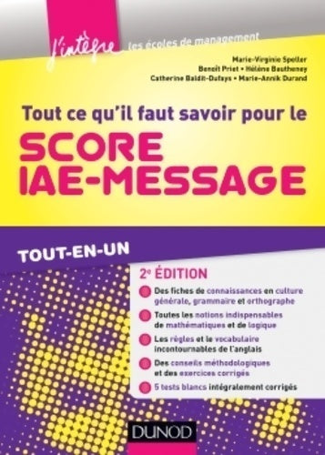 Livrenpoche : Tout ce qu'il faut savoir pour le score IAE-message - Marie-Virginie Speller - Livre