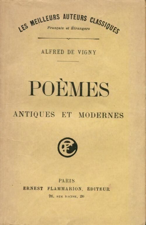 Livrenpoche : Poèmes antiques et modernes - Alfred De Vigny - Livre
