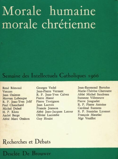 Livrenpoche : Morale humaine, morale chrétienne - Collectif - Livre
