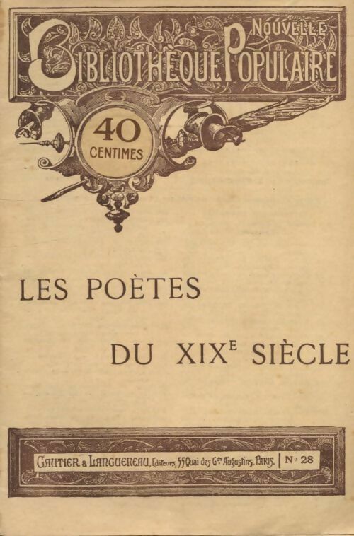 Livrenpoche : Les poètes du XIXe siècle - Collectif - Livre