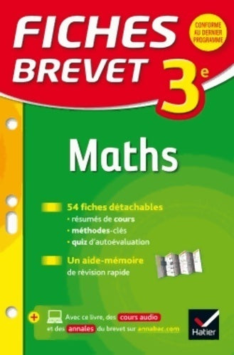 Livrenpoche : Fiches Brevet mathématiques - Bernard Demeillers - Livre