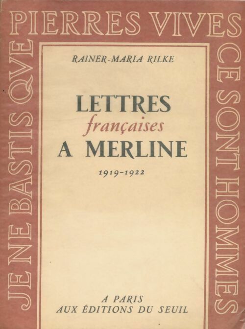 Livrenpoche : Lettres françaises à Merline - Rainer Maria Rilke - Livre