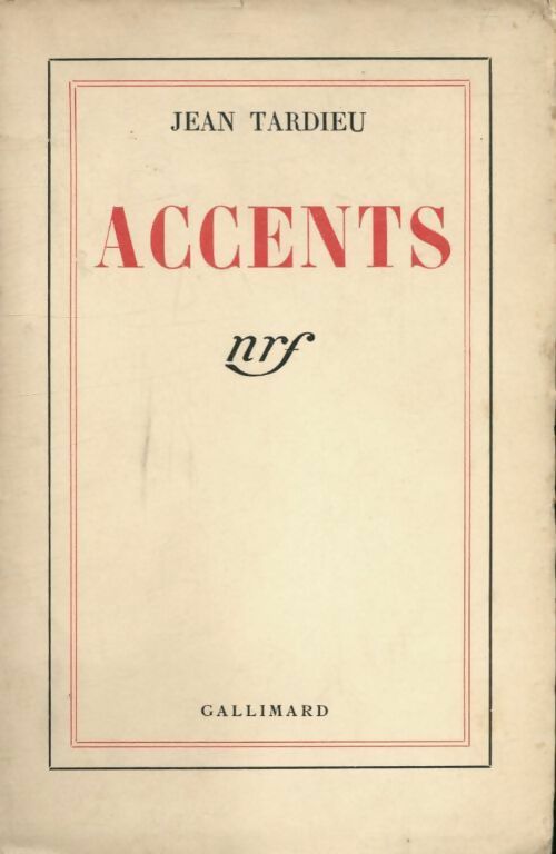 Livrenpoche : Accents - Jean Tardieu - Livre