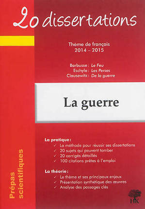 Livrenpoche : 20 dissertations sur la guerre. Thème de français 2014-2015 - Natalia Leclerc - Livre