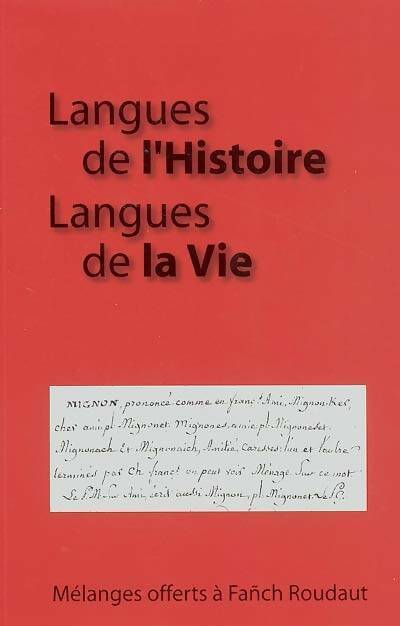 Livrenpoche : Langues de l'histoire, langues de la vie. Mélanges offerts à Fañch Roudaut - Collectif - Livre