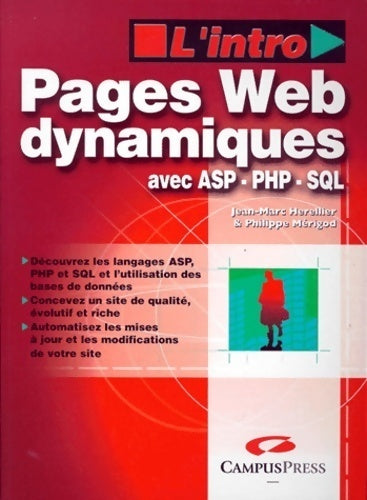 Livrenpoche : Pages web dynamiques avec ASP, PHP, SQL - Jean-Marc Herellier - Livre